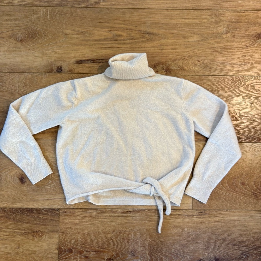 Massimo Dutti Cream Turtleneck Sweater